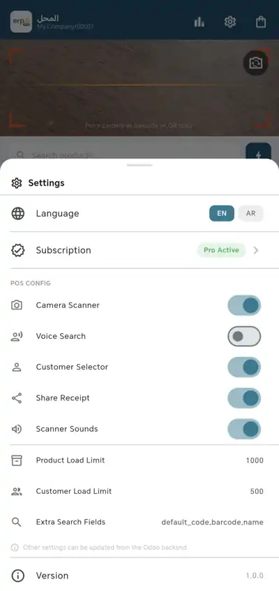 erp.li POS settings controlled from Odoo POS configuration