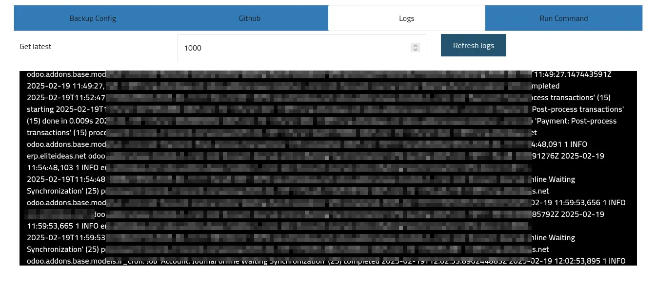 View instance logs View instance logs